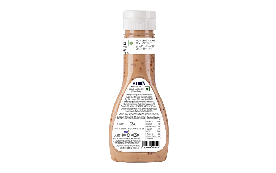 Veeba Roasted Sesame Japanese Style Dressing   Plastic Bottle  315 grams